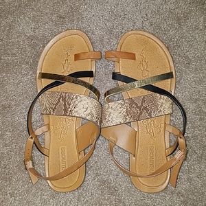 Maurices Rianna Flat Sandals with Some Snakeskin Print
